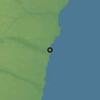 Shaded relief of the 59 km around Porto Seguro, drawn from the GMTED2010 grid
