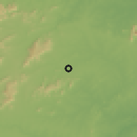 Shaded relief of the 60 km around Quixadá, drawn from the GMTED2010 grid