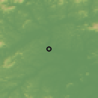 Shaded relief of the 58 km around Registro, drawn from the GMTED2010 grid