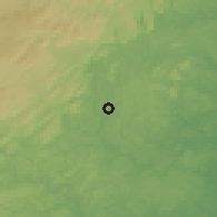 Shaded relief of the 60 km around Ribeirão, drawn from the GMTED2010 grid