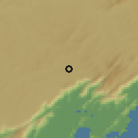 Shaded relief of the 58 km around Rio Grande da Serra, drawn from the GMTED2010 grid