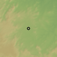 Shaded relief of the 60 km around Santa Cruz, drawn from the GMTED2010 grid