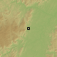 Shaded relief of the 59 km around Santana do Paraíso, drawn from the GMTED2010 grid