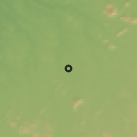 Shaded relief of the 60 km around Santa Quitéria, drawn from the GMTED2010 grid