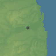Shaded relief of the 60 km around Santa Rita, drawn from the GMTED2010 grid