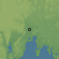 Shaded relief of the 60 km around Santo Amaro, drawn from the GMTED2010 grid