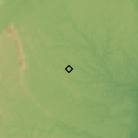 Shaded relief of the 60 km around Santo Antônio de Jesus, drawn from the GMTED2010 grid