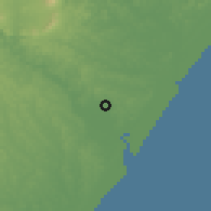 Shaded relief of the 60 km around São Cristóvão, drawn from the GMTED2010 grid