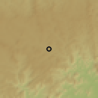 Shaded relief of the 59 km around Barra do Choça, drawn from the GMTED2010 grid