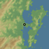 Shaded relief of the 57 km around São José, drawn from the GMTED2010 grid