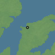Shaded relief of the 60 km around São Luís, drawn from the GMTED2010 grid