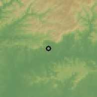 Shaded relief of the 56 km around Sapiranga, drawn from the GMTED2010 grid