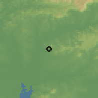 Shaded relief of the 56 km around Sapucaia, drawn from the GMTED2010 grid