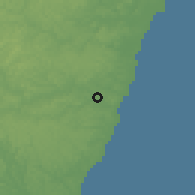 Shaded relief of the 60 km around Barreiros, drawn from the GMTED2010 grid