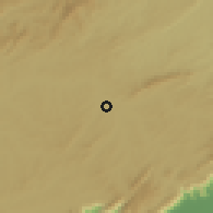 Shaded relief of the 58 km around Suzano, drawn from the GMTED2010 grid
