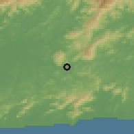 Shaded relief of the 58 km around Tanguá, drawn from the GMTED2010 grid