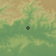 Shaded relief of the 56 km around Taquara, drawn from the GMTED2010 grid