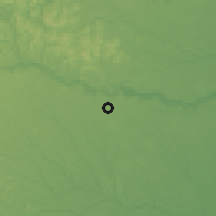 Shaded relief of the 59 km around Teixeira de Freitas, drawn from the GMTED2010 grid