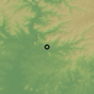 Shaded relief of the 56 km around Teutônia, drawn from the GMTED2010 grid