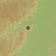 Shaded relief of the 59 km around Timóteo, drawn from the GMTED2010 grid