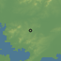 Shaded relief of the 56 km around Viamão, drawn from the GMTED2010 grid
