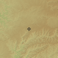 Shaded relief of the 57 km around Xanxerê, drawn from the GMTED2010 grid