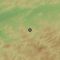 Shaded relief of the 55 km around Beni Bouateb, drawn from the GMTED2010 grid