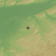 Shaded relief of the 55 km around Beni Dergoun, drawn from the GMTED2010 grid