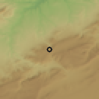 Shaded relief of the 55 km around Beni Mester, drawn from the GMTED2010 grid