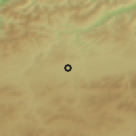 Shaded relief of the 55 km around Beni Slimane, drawn from the GMTED2010 grid