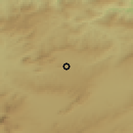 Shaded relief of the 55 km around Ain Abid, drawn from the GMTED2010 grid
