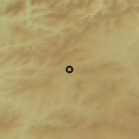 Shaded relief of the 55 km around Berrouaghia, drawn from the GMTED2010 grid