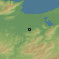 Shaded relief of the 54 km around Besbes, drawn from the GMTED2010 grid