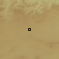 Shaded relief of the 55 km around Bir El Arch, drawn from the GMTED2010 grid