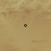 Shaded relief of the 55 km around Ain Arnat, drawn from the GMTED2010 grid