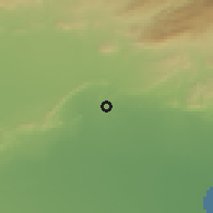 Shaded relief of the 55 km around Biskra, drawn from the GMTED2010 grid