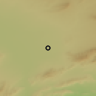 Shaded relief of the 55 km around Bitam, drawn from the GMTED2010 grid