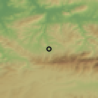 Shaded relief of the 54 km around Boghni, drawn from the GMTED2010 grid