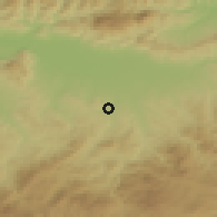 Shaded relief of the 55 km around Bordj Emir Khaled, drawn from the GMTED2010 grid