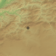 Shaded relief of the 55 km around Bordj Zemoura, drawn from the GMTED2010 grid