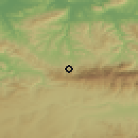 Shaded relief of the 54 km around Bounouh, drawn from the GMTED2010 grid