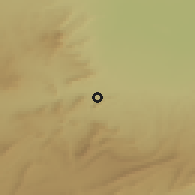 Shaded relief of the 55 km around Bousaada, drawn from the GMTED2010 grid
