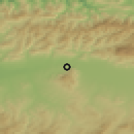 Shaded relief of the 55 km around Ain Defla, drawn from the GMTED2010 grid