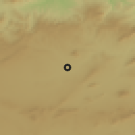 Shaded relief of the 55 km around Chelghoum Laid, drawn from the GMTED2010 grid