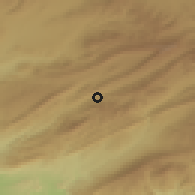 Shaded relief of the 55 km around Chir, drawn from the GMTED2010 grid