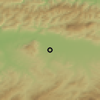 Shaded relief of the 55 km around Djelida, drawn from the GMTED2010 grid