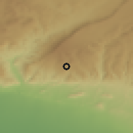 Shaded relief of the 55 km around Djellal, drawn from the GMTED2010 grid