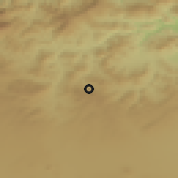 Shaded relief of the 54 km around Djemila, drawn from the GMTED2010 grid