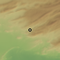 Shaded relief of the 55 km around Djemorah, drawn from the GMTED2010 grid
