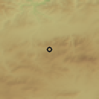 Shaded relief of the 55 km around Djouab, drawn from the GMTED2010 grid
